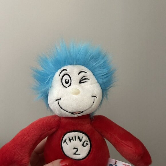 Dr. Seuss Thing 2 Aurora World Plush Plushy Stuffed Animal Winking Red Blue - Picture 4 of 5